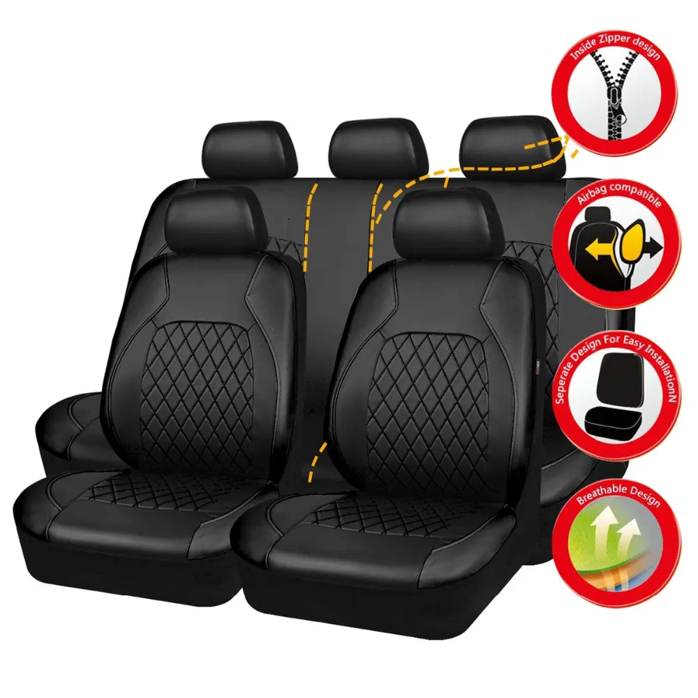 Universal Leather Car Seat Cover Set